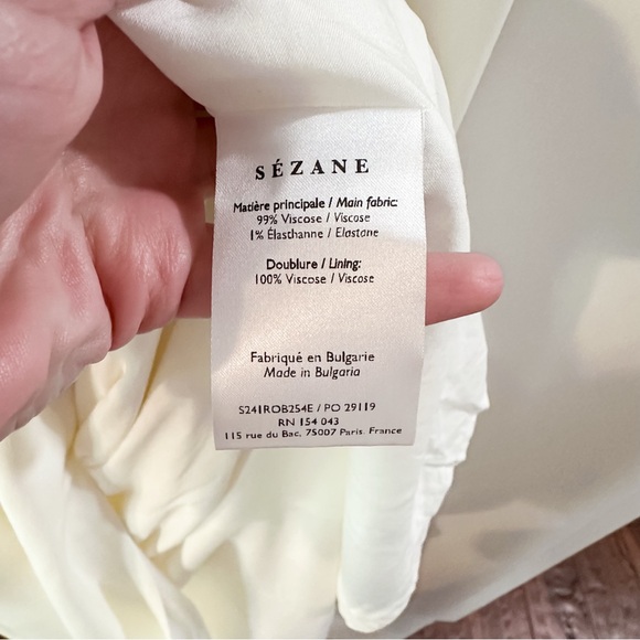 Sezane Olenka Dress Maxi Bridal Wedding Ecru Cream Size 40 US 8 NWT - Picture 4 of 9
